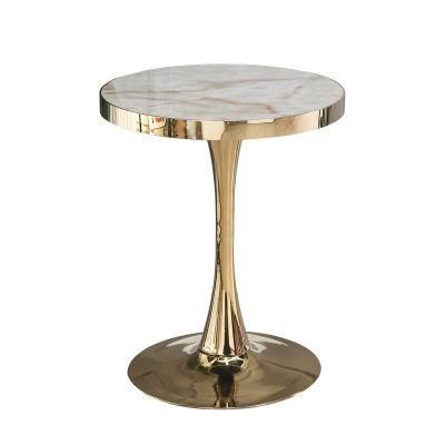 Home Furniture Nordic Style Coffee Table Living Room Sofa MDF Surface Chromed Golden Steel Frame Coffee Table