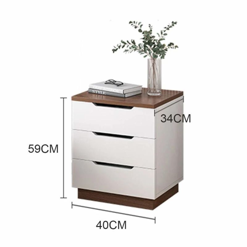 Bedside Table, Multiple Finish 3-Drawer Chest, Wood Bedside Cabinets with Drawers, Simple Nightstand Cabinet for Living Room