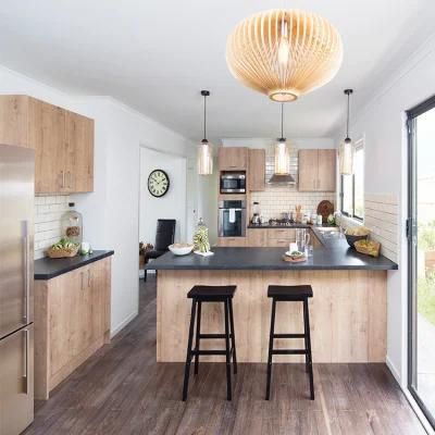 Prefab House Luxury Kitchen Island Furniture Design Prefabricated Complete Sets Modern Modular Wooden Kitchen Cabinet