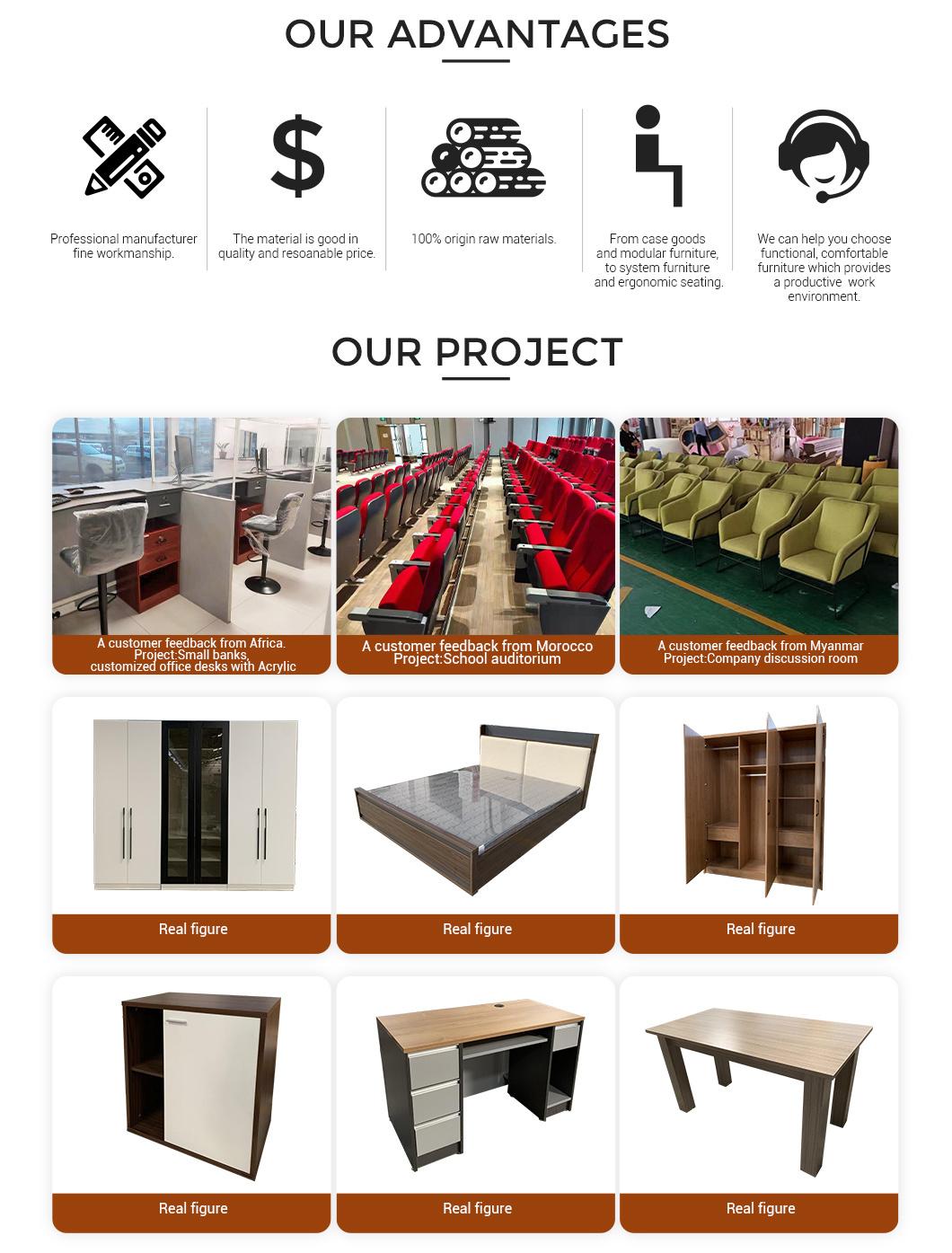 Foshan Factory Student Furniture Metal Beds with Wooden Wardrobe and Computer Desk Bunk Bed