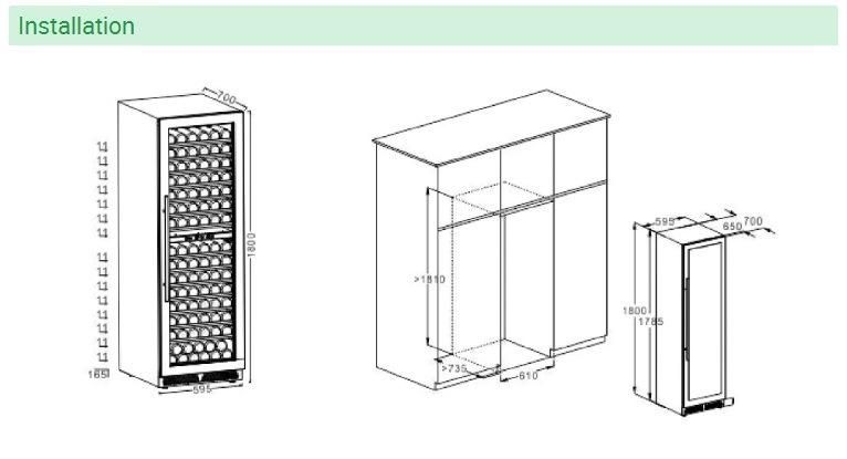 Retro Style Single Zone Free Standing Modern Wine Cellar