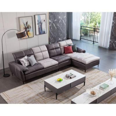 Foshan Modern Home L Shaped Sectional Leather Sofa for Living Room Furniture