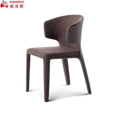 Nordic Design Solid Wood Fabric All - Covered Dining Chair for Living Room