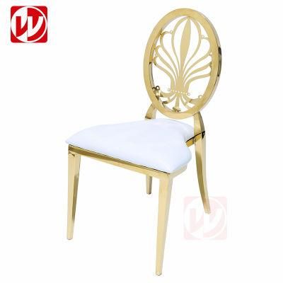 Modern Gold Banquet Chair Wholesale Stackable Hotel Dining Stainless Steel Wedding Chair