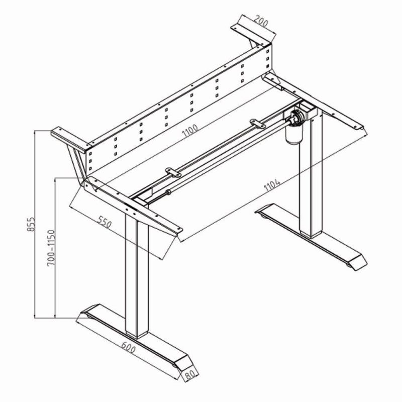 High Quality New Elegant Design Ergonomic Height Adjustable Motorized Single Motor Electric Desk