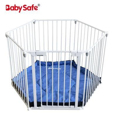 Foldable Metal Playpen with Soft Cotton Mat for Kids