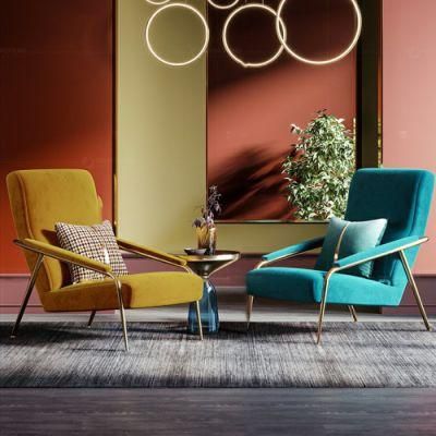 Modern Indoor Velvet Upholstery Chairs Armchair Sofa for Living Room