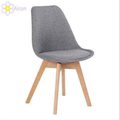 Hot Selling Fashion Fancy Fabric Plastic Wood Leg Dining Hotel Office Leisure Chair