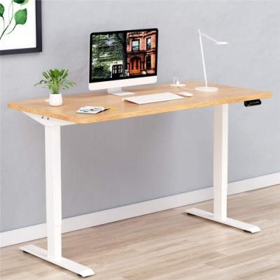 Electric Height Adjustable Computer Desk Modern Solid Bamboo Office Desk Eco Friendly Office Furniture