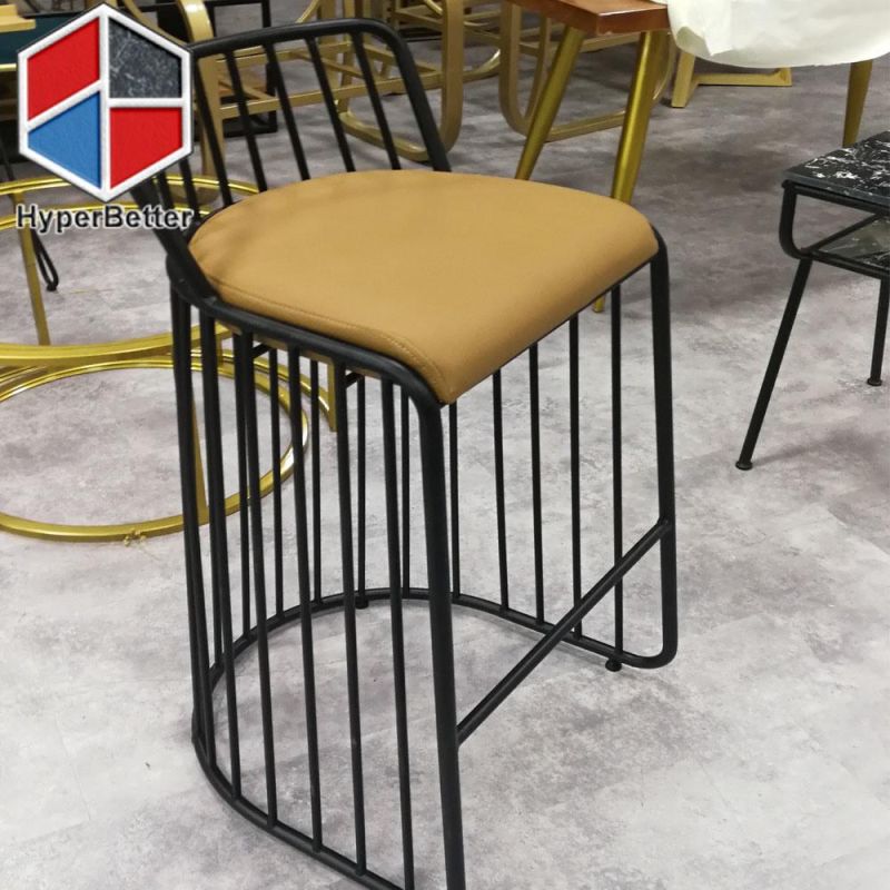 Brown Fabric Bar Stool Chair