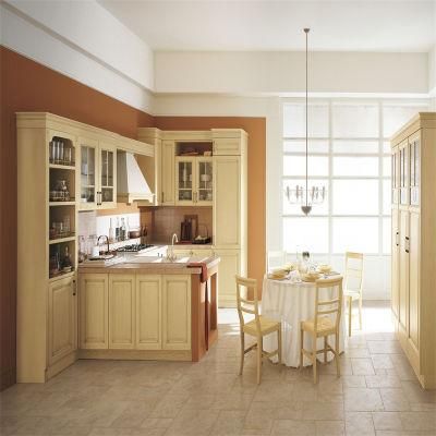 Custom Modern Interior Design Island Style Modular Oak Solid Wood Kitchen Furniture