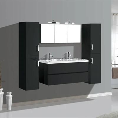 Hotel Modern MDF Lacquer Painting Bathroom Vanity with Side Cabinet