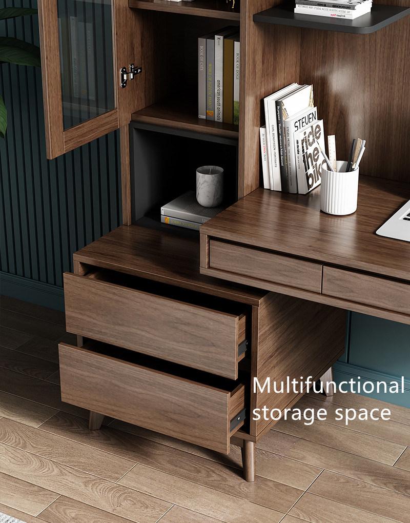 Modern Desktop Computer Desk Office Study Desk Bedroom Home Simple Desk Bookcase Computer Table Combination