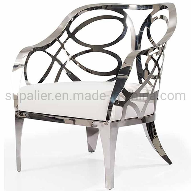 Luxury Event Furniture Royal Single Seater Metal Frame Fabric Sofa