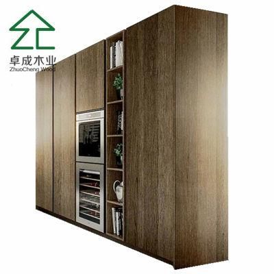 Gray Color MDF Faced Melamine Hight Kitchen Cabinet with Drawe