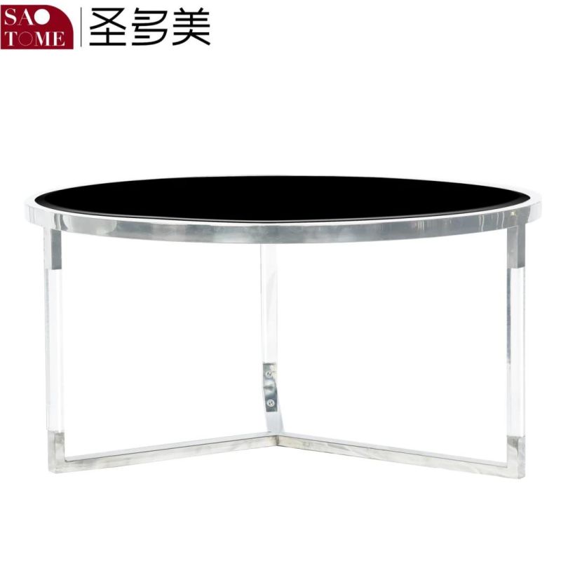 Living Room Furniture Simple Black Glass Coffee Table