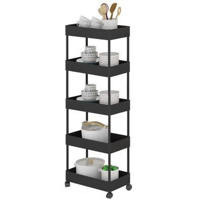 Bathroom Storage Rack Shelving Rolling Cart Vegetable Fruit Storage Kitchen Trolley