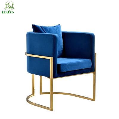 MID-Century Modern Furniture Brushed Brass Velvet Julius Chair