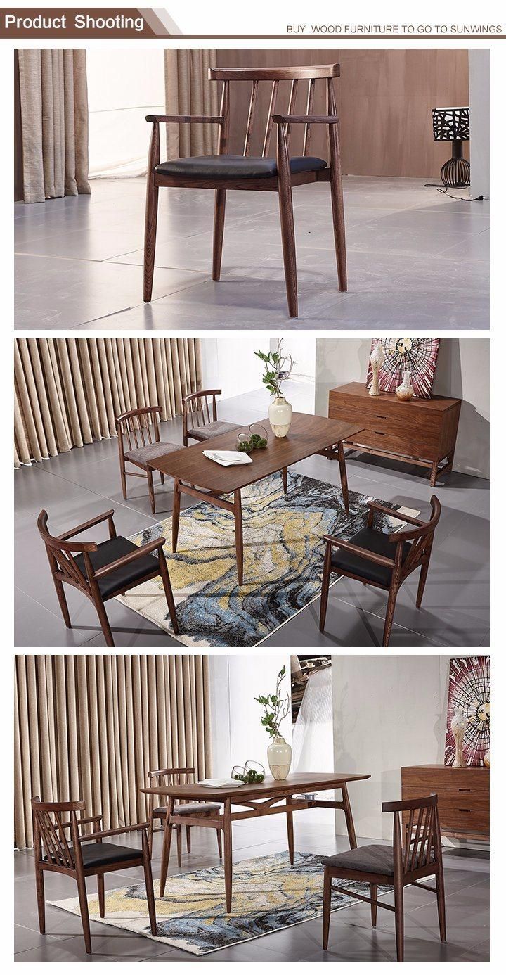 Armrest Solid Wood Dining Chair / Garden Chair