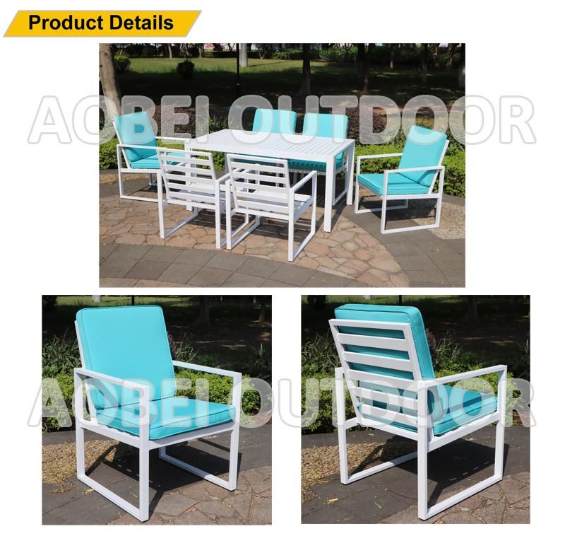 Modern Wholesale Outdoor Exterior Patio Restaurant Bistro Home Hotel Aluminum Dining Chair Table Set Furniture