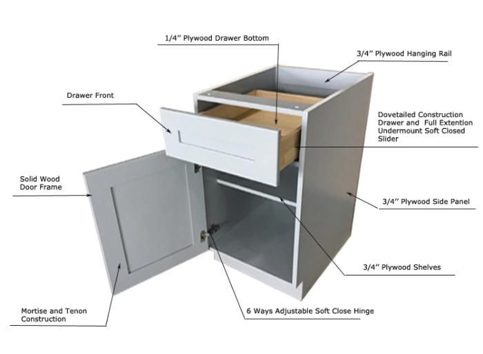 2019 USA Standard Maple Stained Solid Wood Kitchen Cabinet