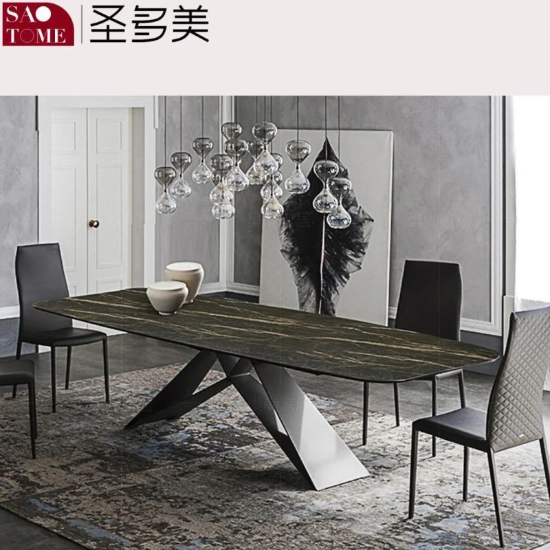 Modern Living Room Dining Room Furniture M-Shaped Steel Foot Dining Table