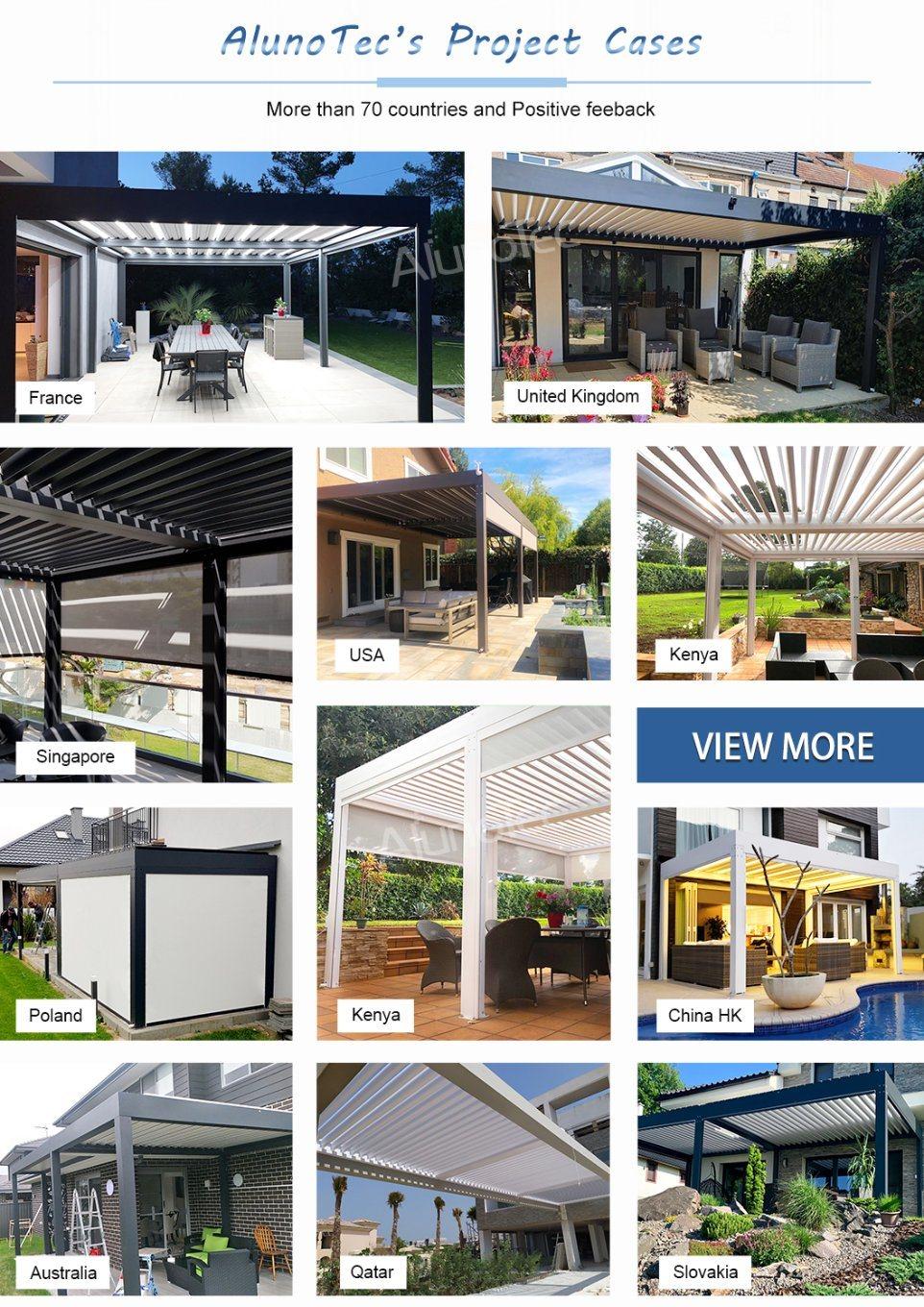 Quality Chinese Motor Gazebo Pergola Louvered Roof for Outdoor