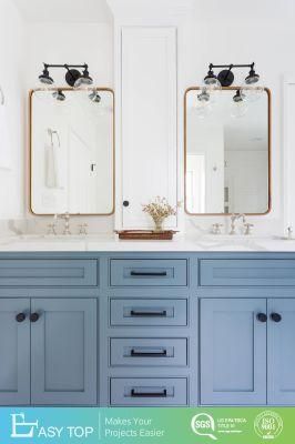 Blue PVC MDF Board Raised-Panel Cabinets Design Modern Bathroom Cabinet