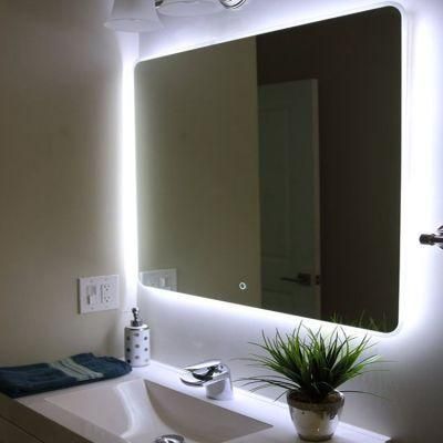 Modern Decorative Bathroom Rectangle LED Backlit Mirror with Demister