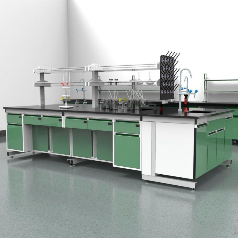 Hot Sell Factory Direct Chemistry Steel Lab Furniture with Top Glove Box, Factory Direct Sale Pharmaceutical Factory Steel Aluminum Lab Bench/