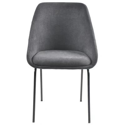 Nordic Style Customizable Upholstered Black Velvet Fabric Dining Chair