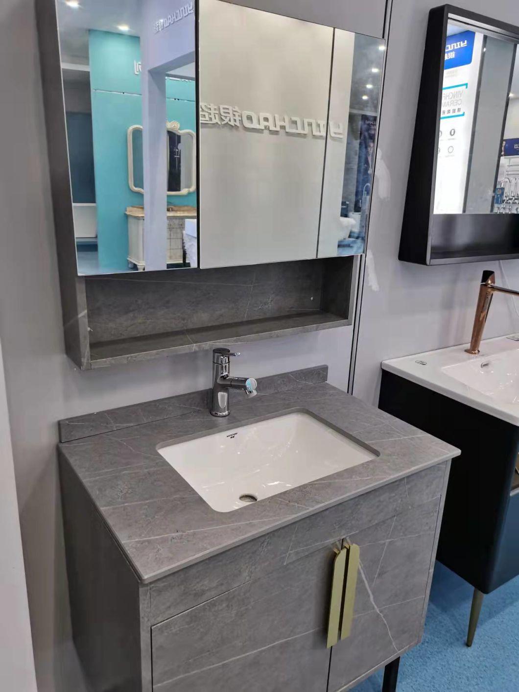 New Style Stainless Steel Bathroom Cabinet Mirror with Ceramic or Stone