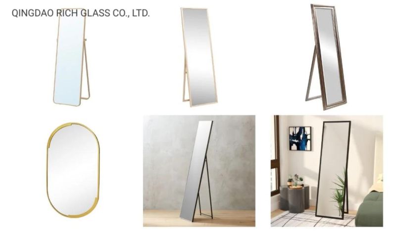 Elegant Full Length Mirror for Living Room Wood Arched Full-Length Dressing Mirror