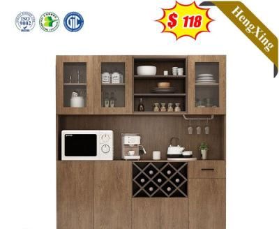 Customized Modern Furniture Living Room Display Stand Glass Door Wooden Kitchen Wine Cabinet