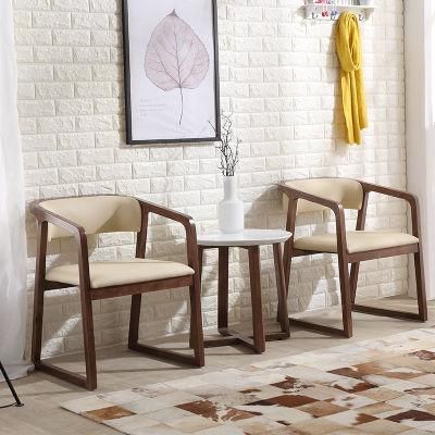 Fashion Hotel Furniture Nordic Dining Room Chair with Arm for Restaurant Leather Seat