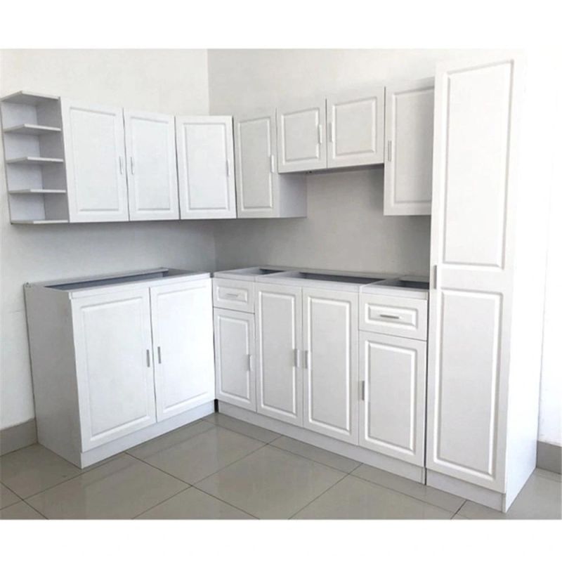 Home Decoration L Style White Shaker Kitchen Cabinets