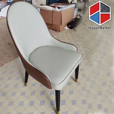 PU Leather Chair Metal Frame Two Colors for Dining Room