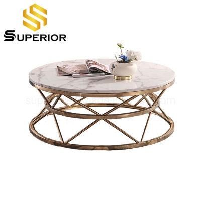 Hot Sale Gold Stainless Steel Round Tea Coffee Table