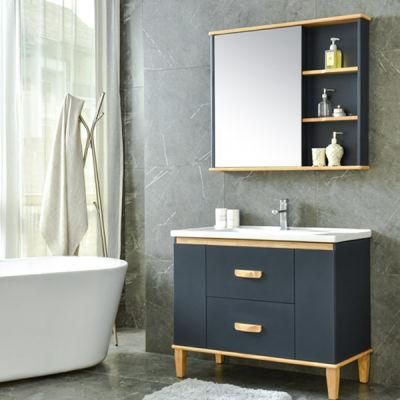 Modern Waterproof MDF Vanity Hotel Toilet PVC Bathroom Cabinet with Mirror