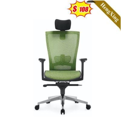 Green Color Mesh Fabric Chairs with Headrest Height Adjustable Ergonomic Chair