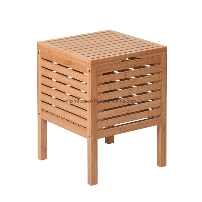 Multipurpose Kids Solid Wood Furniture Wood Toy Storage Organizer Cabinet Bamboo Clothes Baskets Side Table for Patio/Living Room