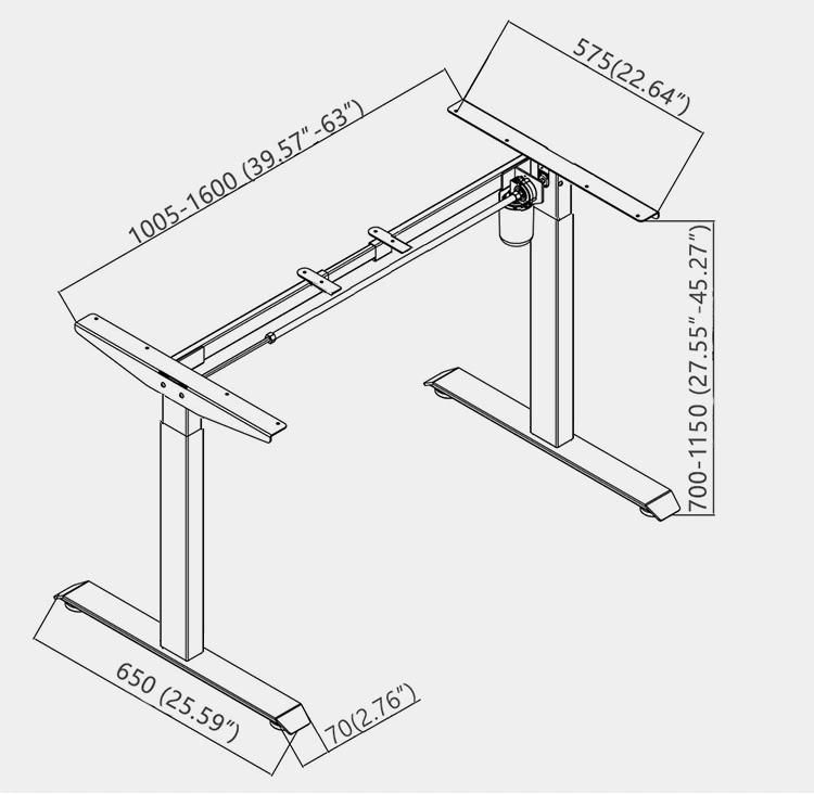 Electric Adjustable Height Desk Ergonomic Metal Standing Desk