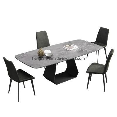 Good Quality Factory Wholesale Restaurant Furniture Iron Base Marble Dining Table