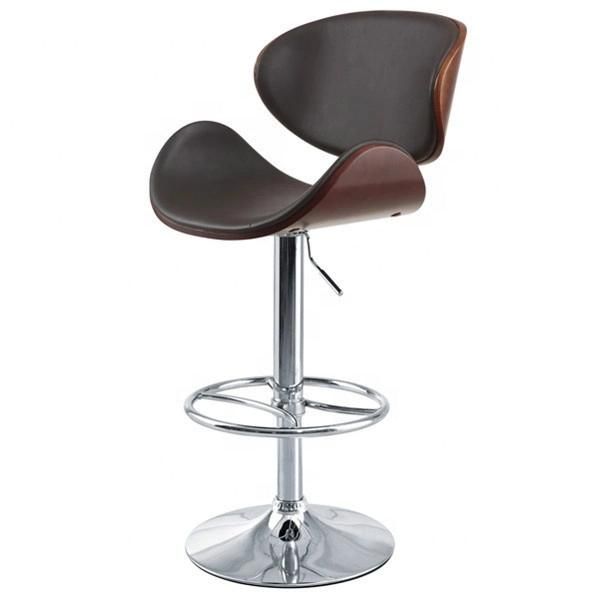 Adjustable Rolling Bar Stool with Backrest