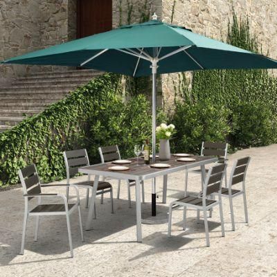 Simple Modern 7 Piece Patio Table and Chairs with Umbrella