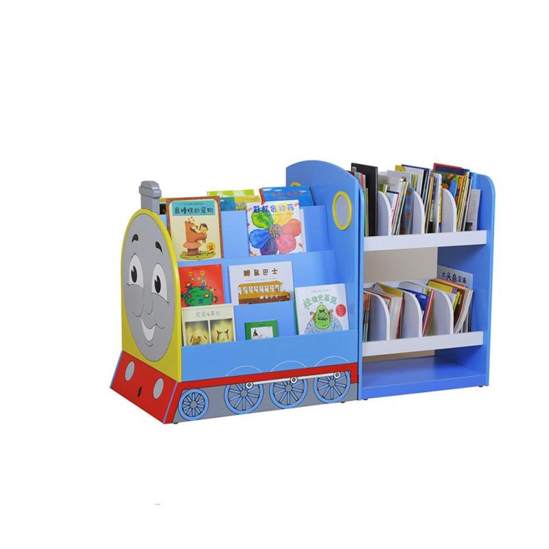 Preschool and Kindergarten Kids Library Wooden Bookshelf, Modern Children Wooden Classroom furniture, Hot Sale Display Child Reading Room Bookshelf