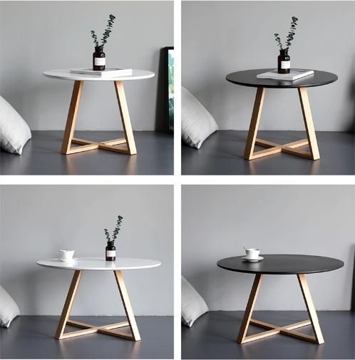 Most Popular MDF Modern Wood Coffee Round Tea Table for Living Room