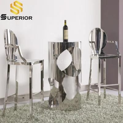 2020 New Design Glass Top Metal Bar Cocktail Table