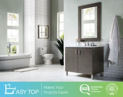Minimal Modern Style Wall Mounting Solid Surface Wood Vanity Bathroom Cabinet