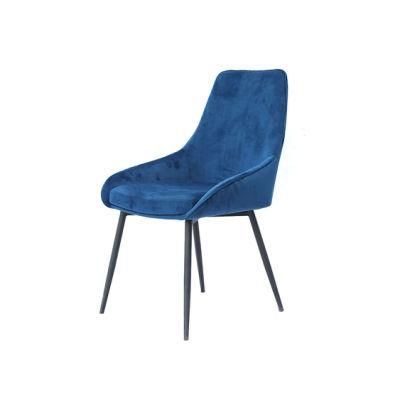 Nordic Home Restaurant Party Garden Cafe Furniture Fabric Velvet Dining Room Chair with Metal Legs